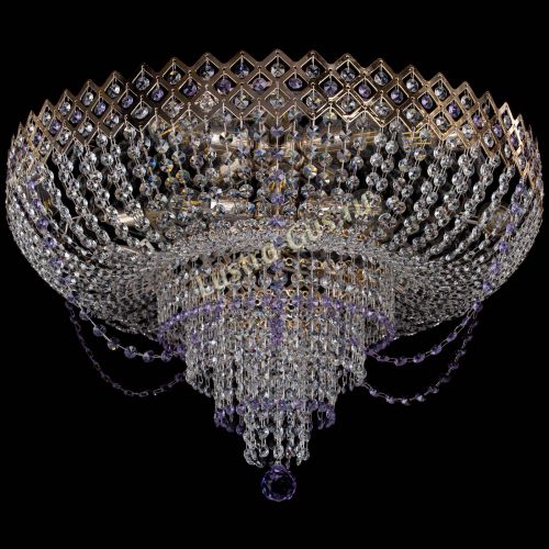 Люстра Корона №11 фиолетовая в Кирове Гусь Хрустальный