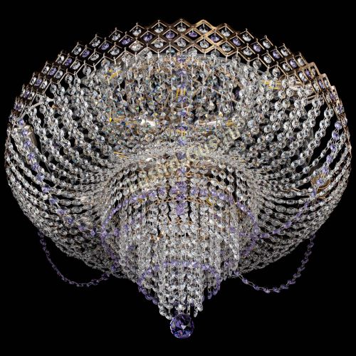 Люстра Корона №11 фиолетовая в Кирове Гусь Хрустальный