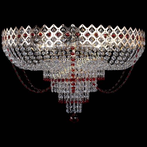 Люстра Корона №11 красная в Кирове Гусь Хрустальный