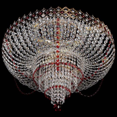 Люстра Корона №11 красная в Кирове Гусь Хрустальный