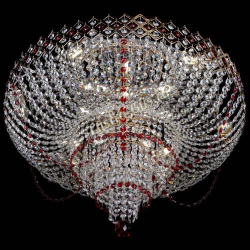Люстра Корона №11 красная в Кирове Гусь Хрустальный