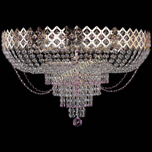 Люстра Корона №11 розовая в Кирове Гусь Хрустальный