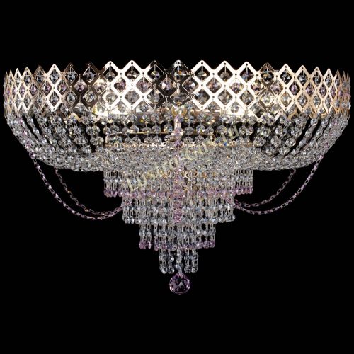 Люстра Корона №11 розовая в Кирове Гусь Хрустальный