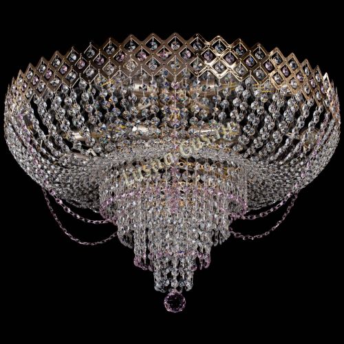 Люстра Корона №11 розовая в Кирове Гусь Хрустальный