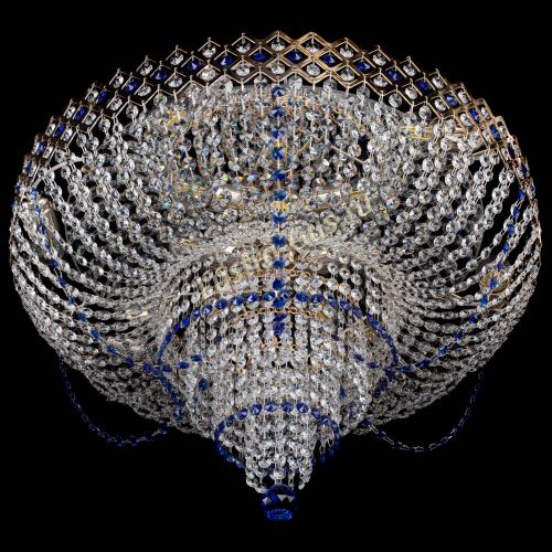 Люстра Корона №11 синяя в Кирове Гусь Хрустальный