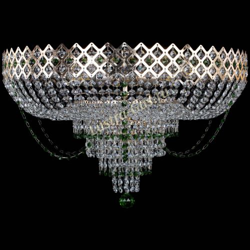 Люстра Корона №11 зеленая в Кирове Гусь Хрустальный