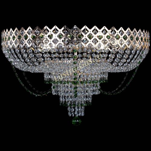 Люстра Корона №11 зеленая в Кирове Гусь Хрустальный