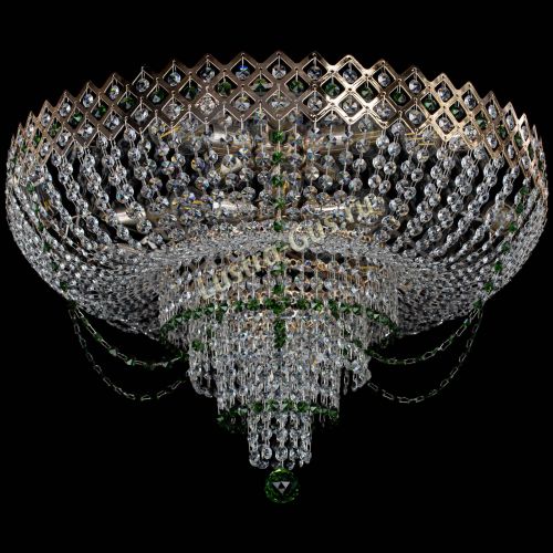 Люстра Корона №11 зеленая в Кирове Гусь Хрустальный