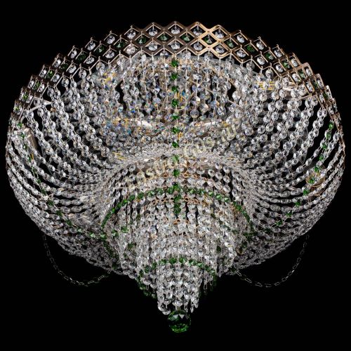 Люстра Корона №11 зеленая в Кирове Гусь Хрустальный