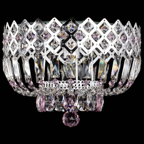 Люстра Корона пластинка №1 розовая в Кирове Гусь Хрустальный