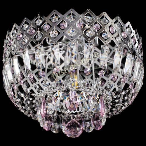 Люстра Корона пластинка №1 розовая в Кирове Гусь Хрустальный
