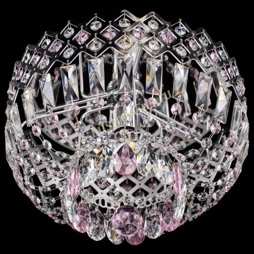 Люстра Корона пластинка №1 розовая в Кирове Гусь Хрустальный