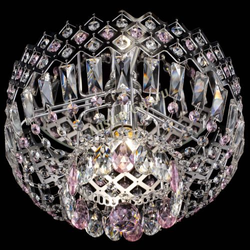 Люстра Корона пластинка №1 розовая в Кирове Гусь Хрустальный