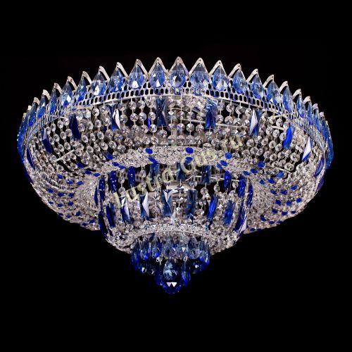 Люстра Корона Водопад синий в Кирове Гусь Хрустальный