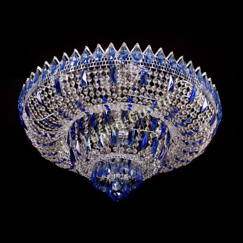 Люстра Корона Водопад синий в Кирове Гусь Хрустальный