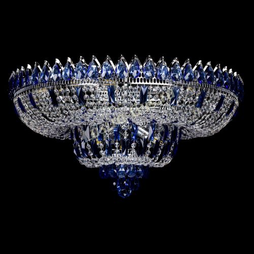 Люстра Корона Водопад синий в Кирове Гусь Хрустальный