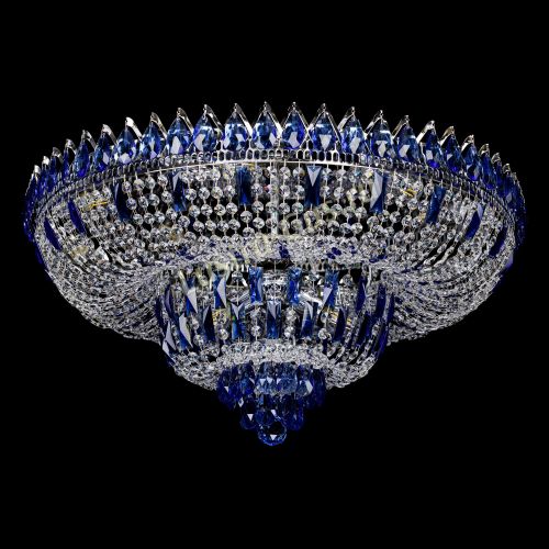 Люстра Корона Водопад синий в Кирове Гусь Хрустальный