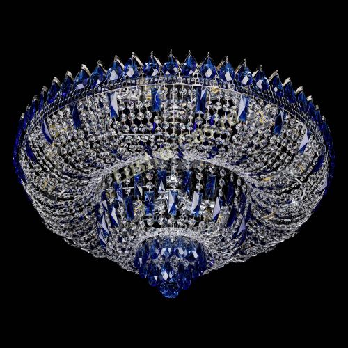 Люстра Корона Водопад синий в Кирове Гусь Хрустальный