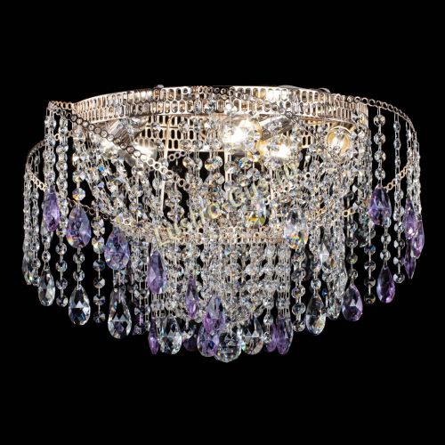 Люстра Космея №4 фиолетовая в Кирове Гусь Хрустальный