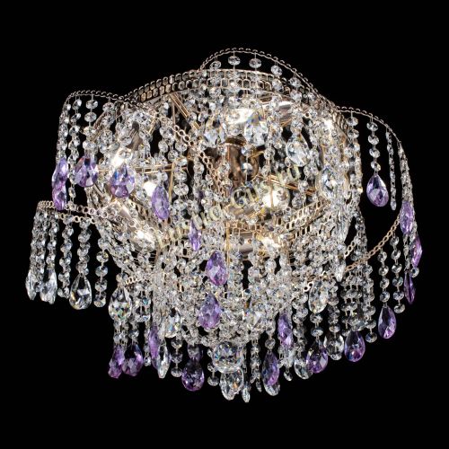 Люстра Космея №4 фиолетовая в Кирове Гусь Хрустальный