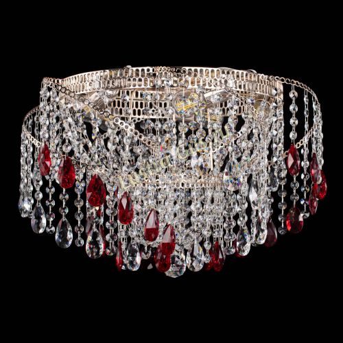 Люстра Космея №4 красная в Кирове Гусь Хрустальный