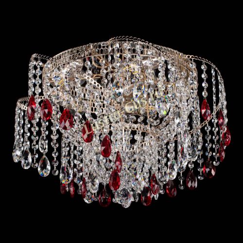 Люстра Космея №4 красная в Кирове Гусь Хрустальный