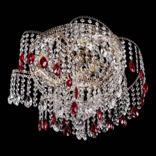 Люстра Космея №4 красная в Кирове Гусь Хрустальный