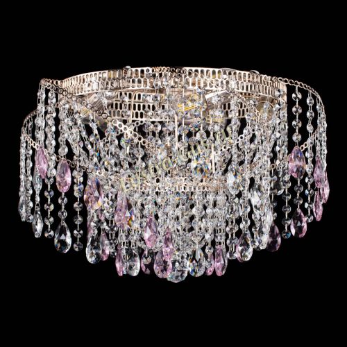 Люстра Космея №4 розовая в Кирове Гусь Хрустальный