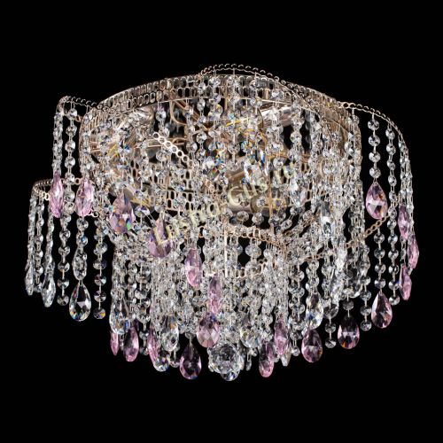 Люстра Космея №4 розовая в Кирове Гусь Хрустальный