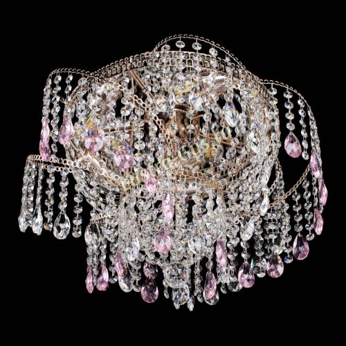 Люстра Космея №4 розовая в Кирове Гусь Хрустальный