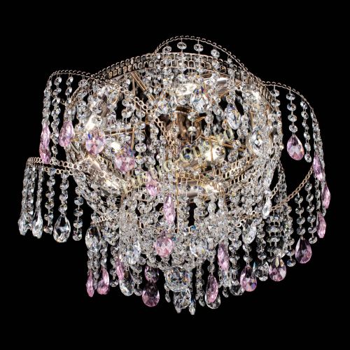 Люстра Космея №4 розовая в Кирове Гусь Хрустальный