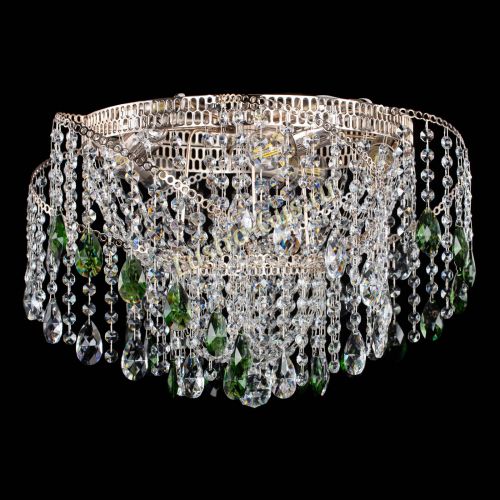 Люстра Космея №4 зеленая в Кирове Гусь Хрустальный