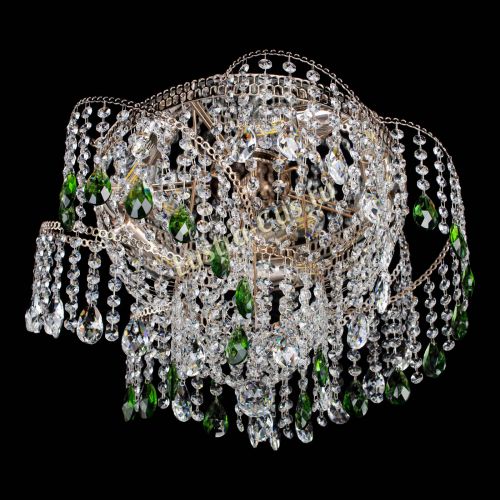Люстра Космея №4 зеленая в Кирове Гусь Хрустальный