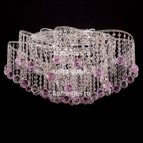Люстра Космос шар 40 мм розовая в Кирове Гусь Хрустальный