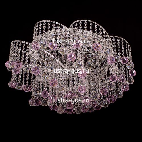 Люстра Космос шар 40 мм розовая в Кирове Гусь Хрустальный