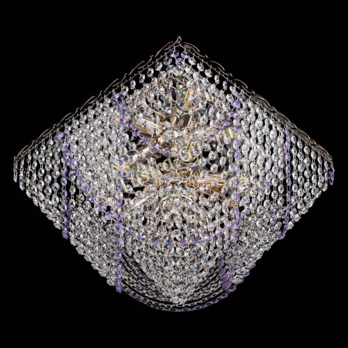 Люстра Квадрат Бриз фиолетовая в Кирове Гусь Хрустальный