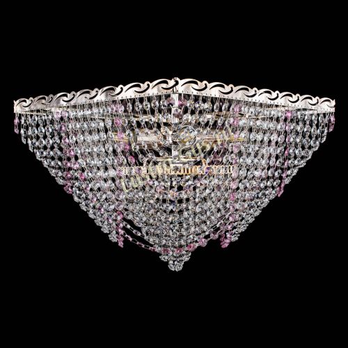 Люстра Квадрат Бриз розовая в Кирове Гусь Хрустальный