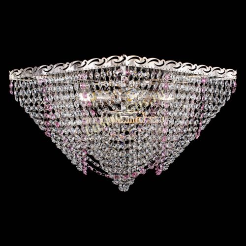 Люстра Квадрат Бриз розовая в Кирове Гусь Хрустальный