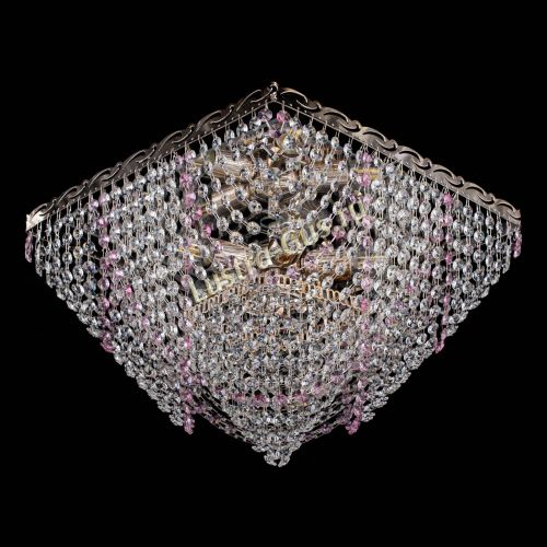 Люстра Квадрат Бриз розовая в Кирове Гусь Хрустальный