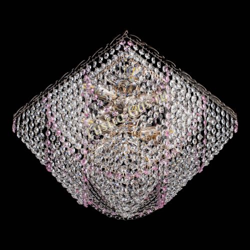 Люстра Квадрат Бриз розовая в Кирове Гусь Хрустальный