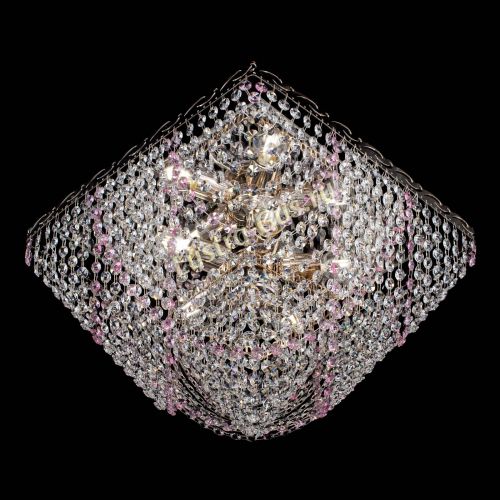 Люстра Квадрат Бриз розовая в Кирове Гусь Хрустальный