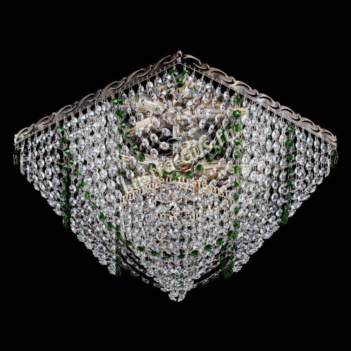 Люстра Квадрат Бриз зеленая в Кирове Гусь Хрустальный