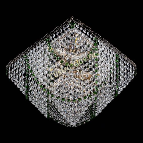 Люстра Квадрат Бриз зеленая в Кирове Гусь Хрустальный