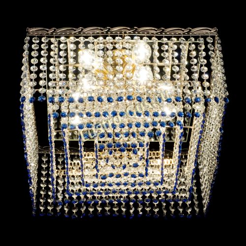 Люстра Квадрат Оптикон синяя в Кирове Гусь Хрустальный