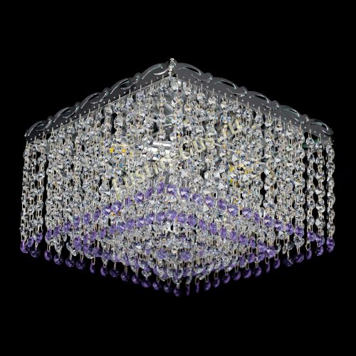 Люстра Квадрат Оптикон фиолетовая в Кирове Гусь Хрустальный