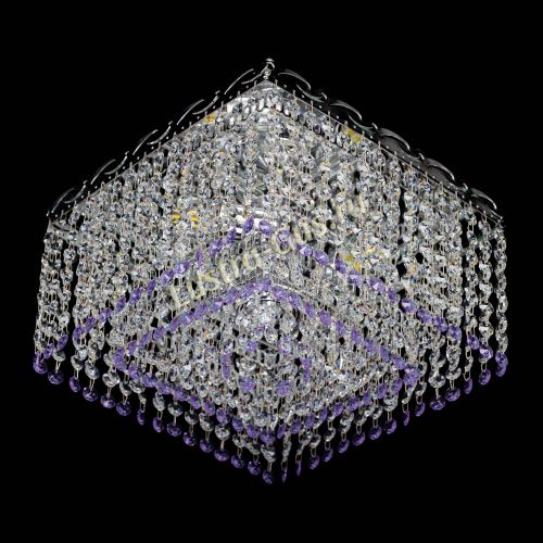 Люстра Квадрат Оптикон фиолетовая в Кирове Гусь Хрустальный