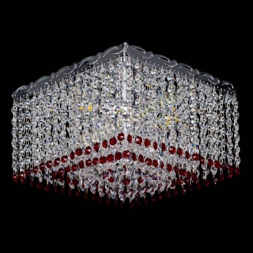 Люстра Квадрат Оптикон красная в Кирове Гусь Хрустальный