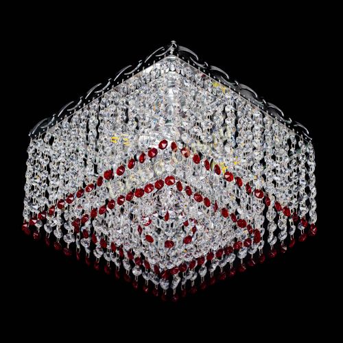 Люстра Квадрат Оптикон красная в Кирове Гусь Хрустальный