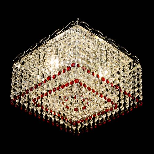 Люстра Квадрат Оптикон красная в Кирове Гусь Хрустальный