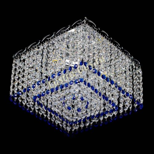 Люстра Квадрат Оптикон синяя в Кирове Гусь Хрустальный